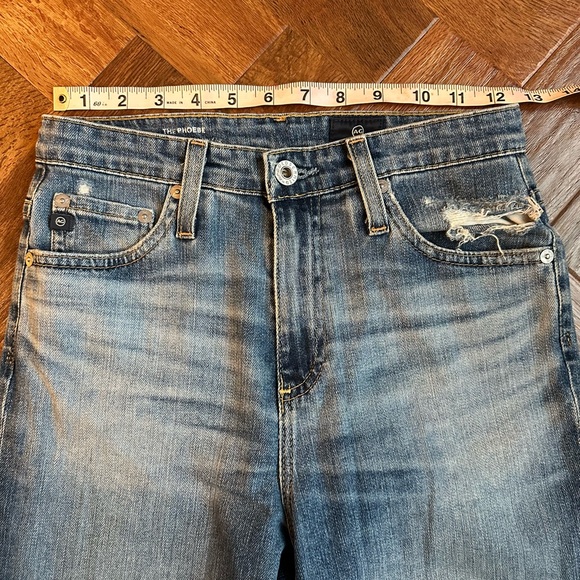 AG Adriano Goldschmied “The Phoebe” Distressed High Waisted Jeans Women’s 25R - Picture 2 of 12